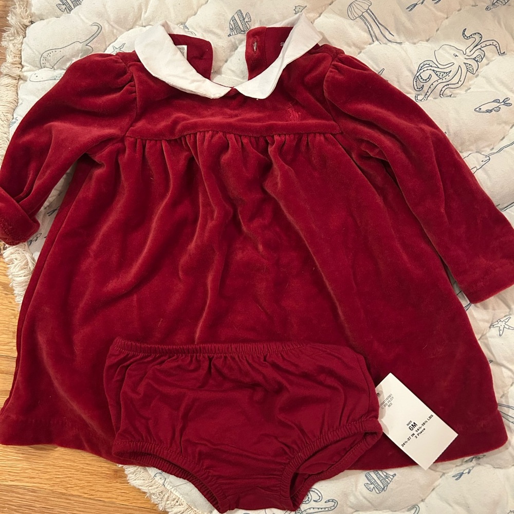 Polo by Ralph Lauren Red Velvet Kids Dress
